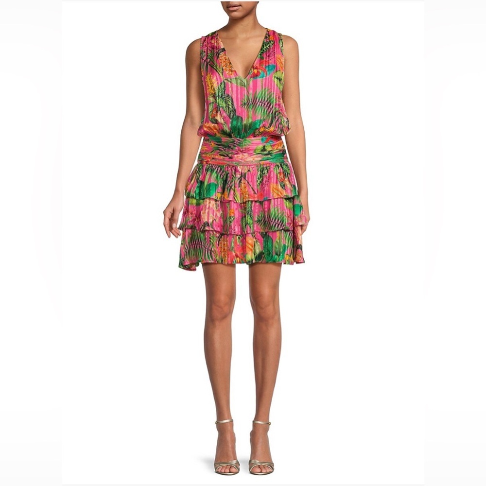 Ramy Brook • Wilson Tropical Silk Blend Mini Dress - New